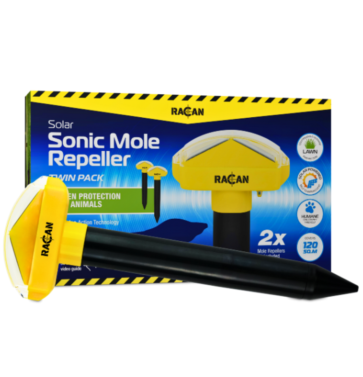 Racan Solar Sonic Mole Repeller Twin Pack